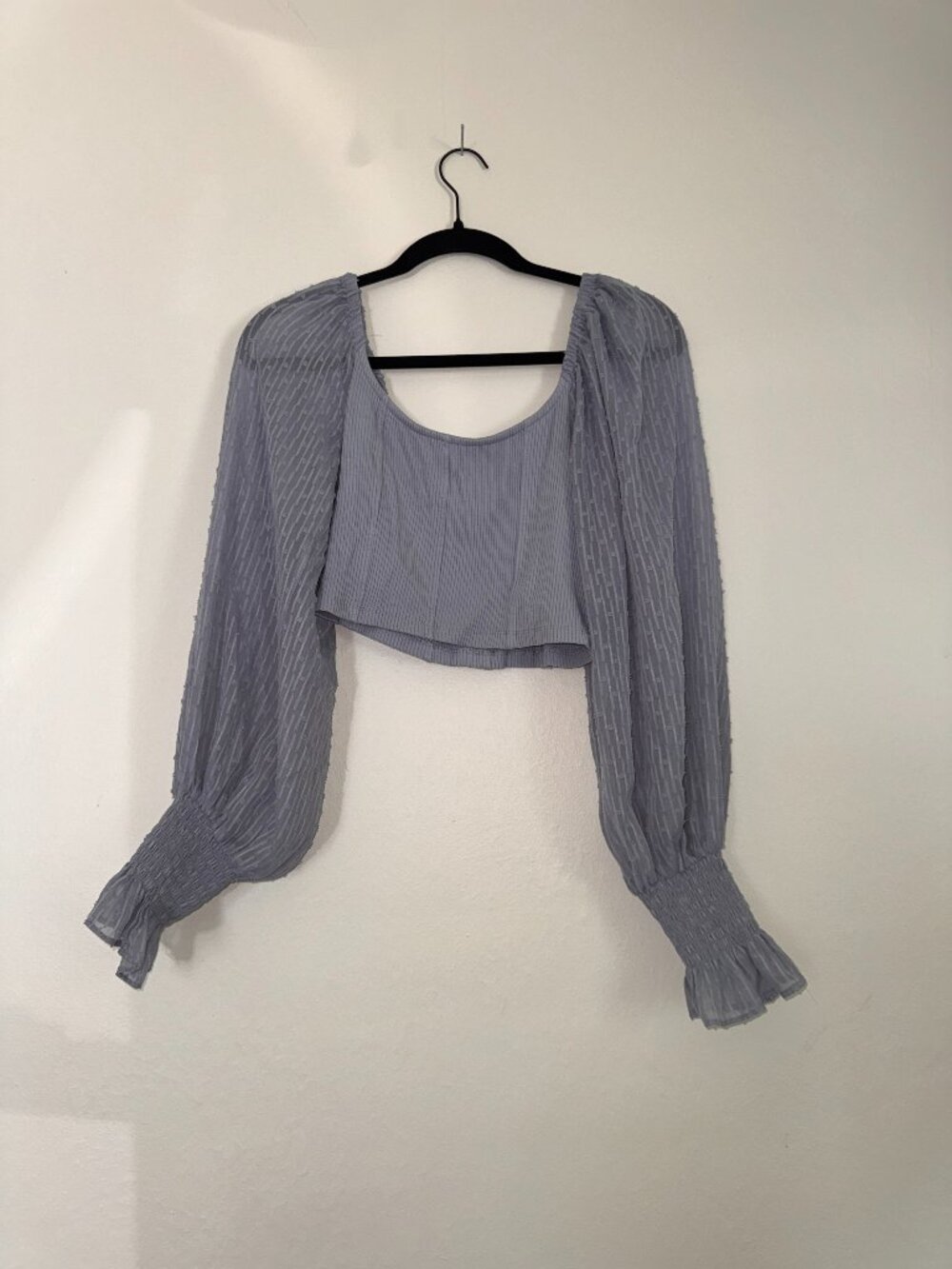 Urban Outfitters Cynthia Clip Dot-Sleeve Top